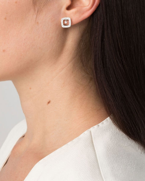 18kt white gold Vega diamond stud earrings